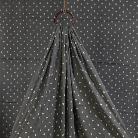 Grey - natural dyed kutch tie-dye mul cotton bandhani