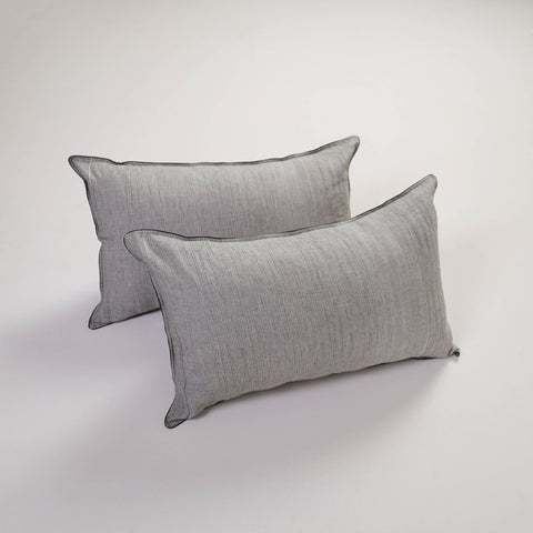 Grey - Handcrafted Cotton Pillow Cover (Set of 2) 06