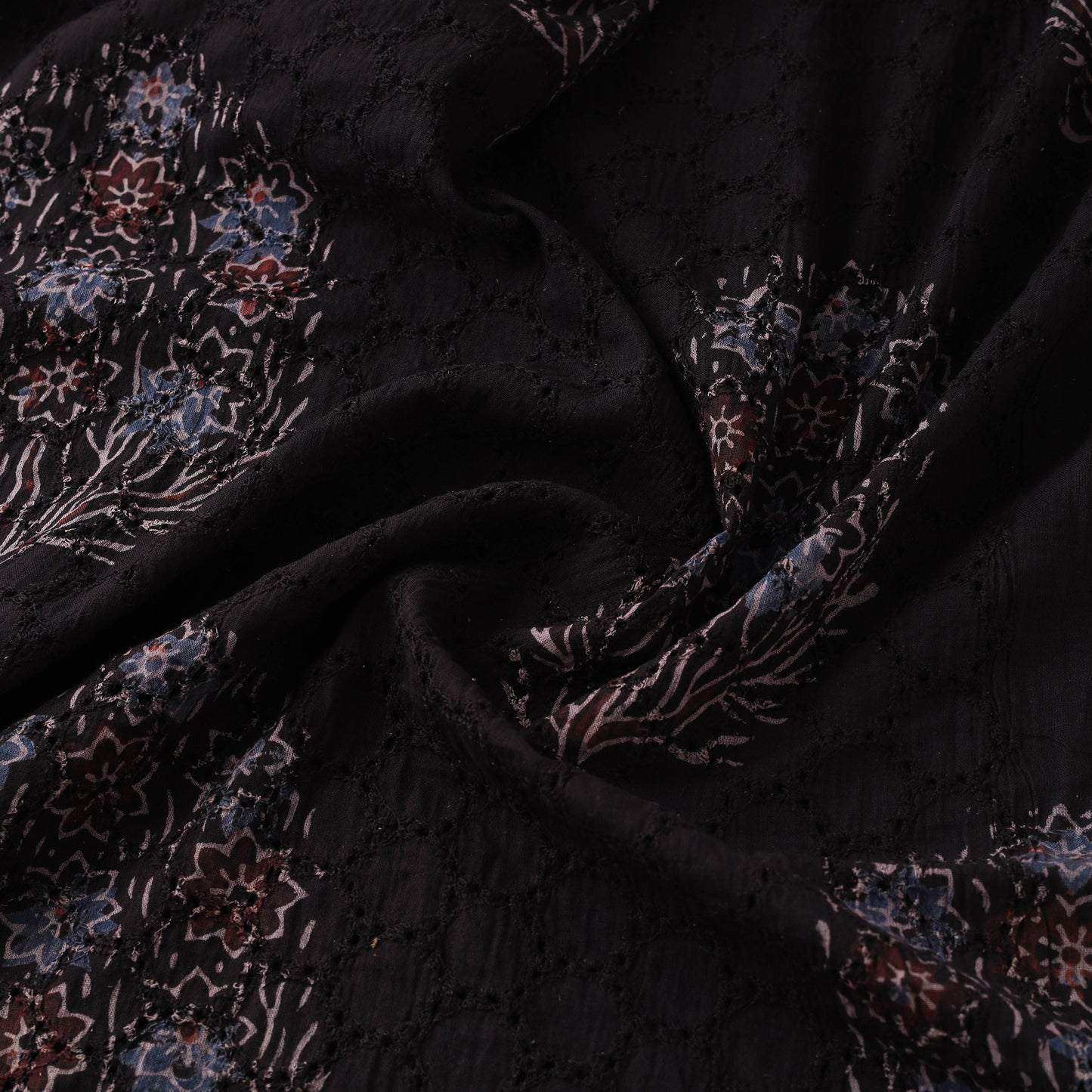 Hakoba Hand Block Ajrakh Print Natural Dyed Cotton Fabric 79