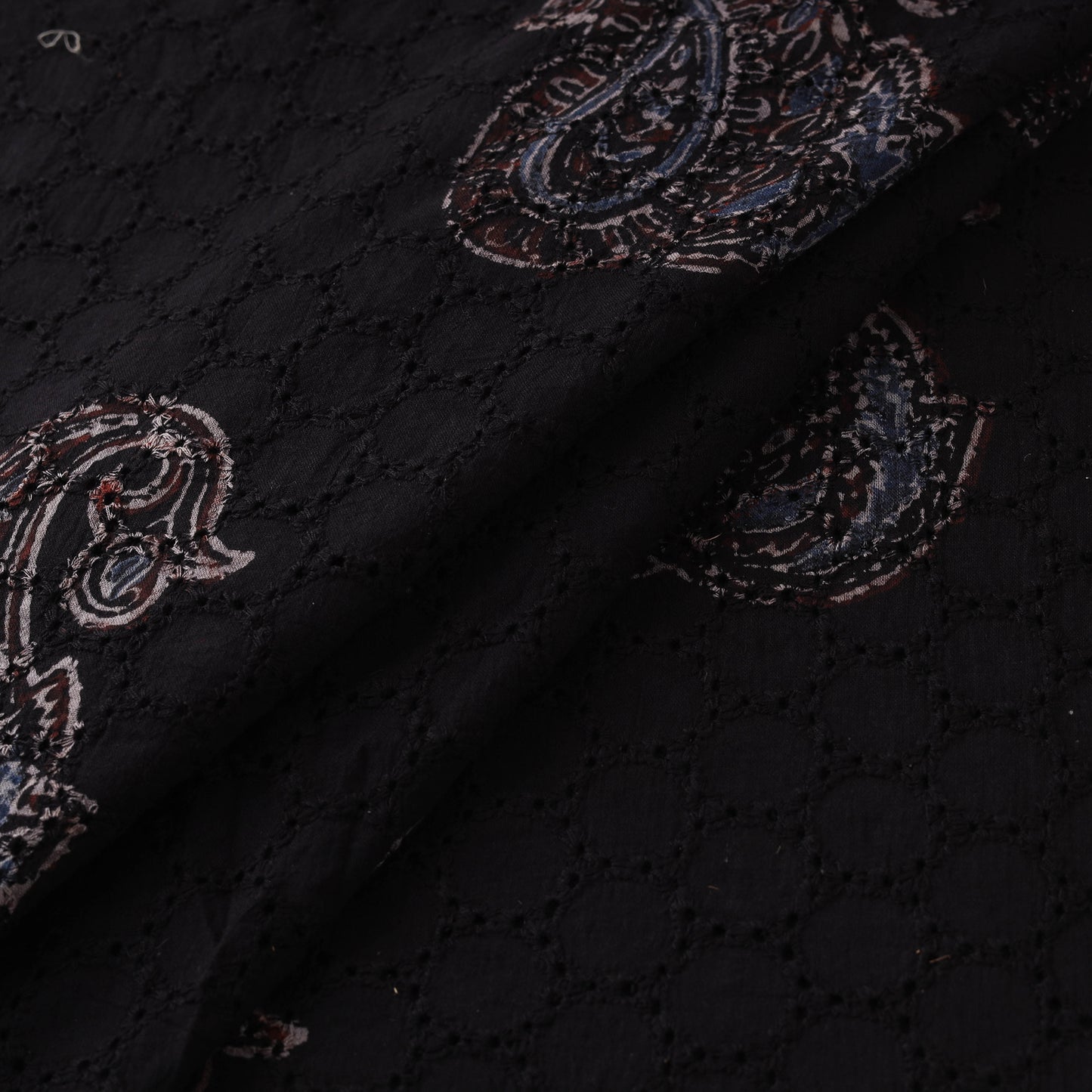 Hakoba Hand Block Ajrakh Print Natural Dyed Cotton Fabric 78