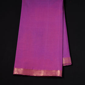 Purple - Handloom Mangalagiri Cotton Fabric with Nizam Zari Border 07
