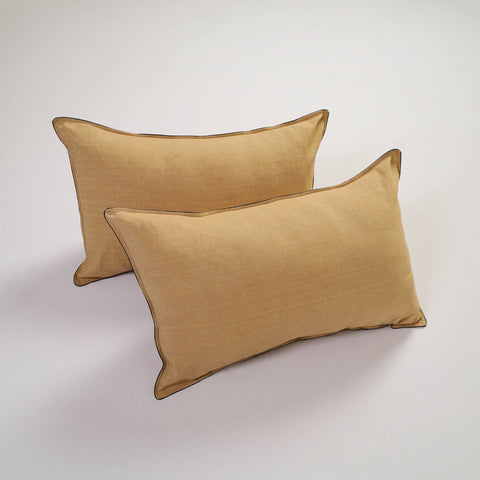 Yellow - Handcrafted Cotton Pillow Cover (Set of 2) 07