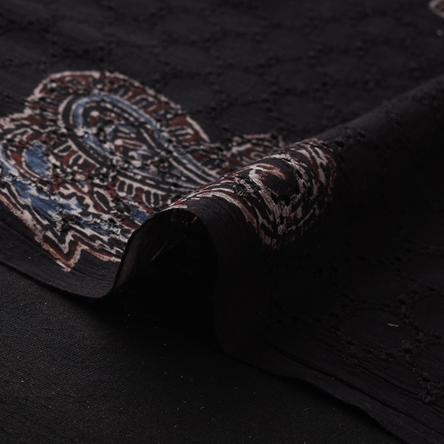 Hakoba Hand Block Ajrakh Print Natural Dyed Cotton Fabric 78