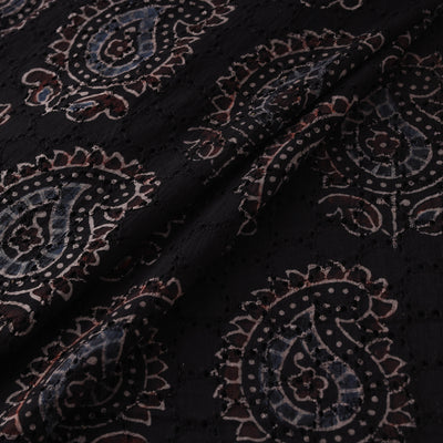 Hakoba Hand Block Ajrakh Print Natural Dyed Cotton Fabric 77