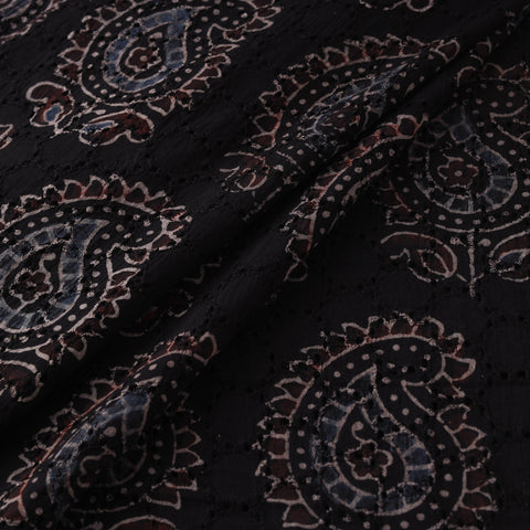 Hakoba Hand Block Ajrakh Print Natural Dyed Cotton Fabric 77