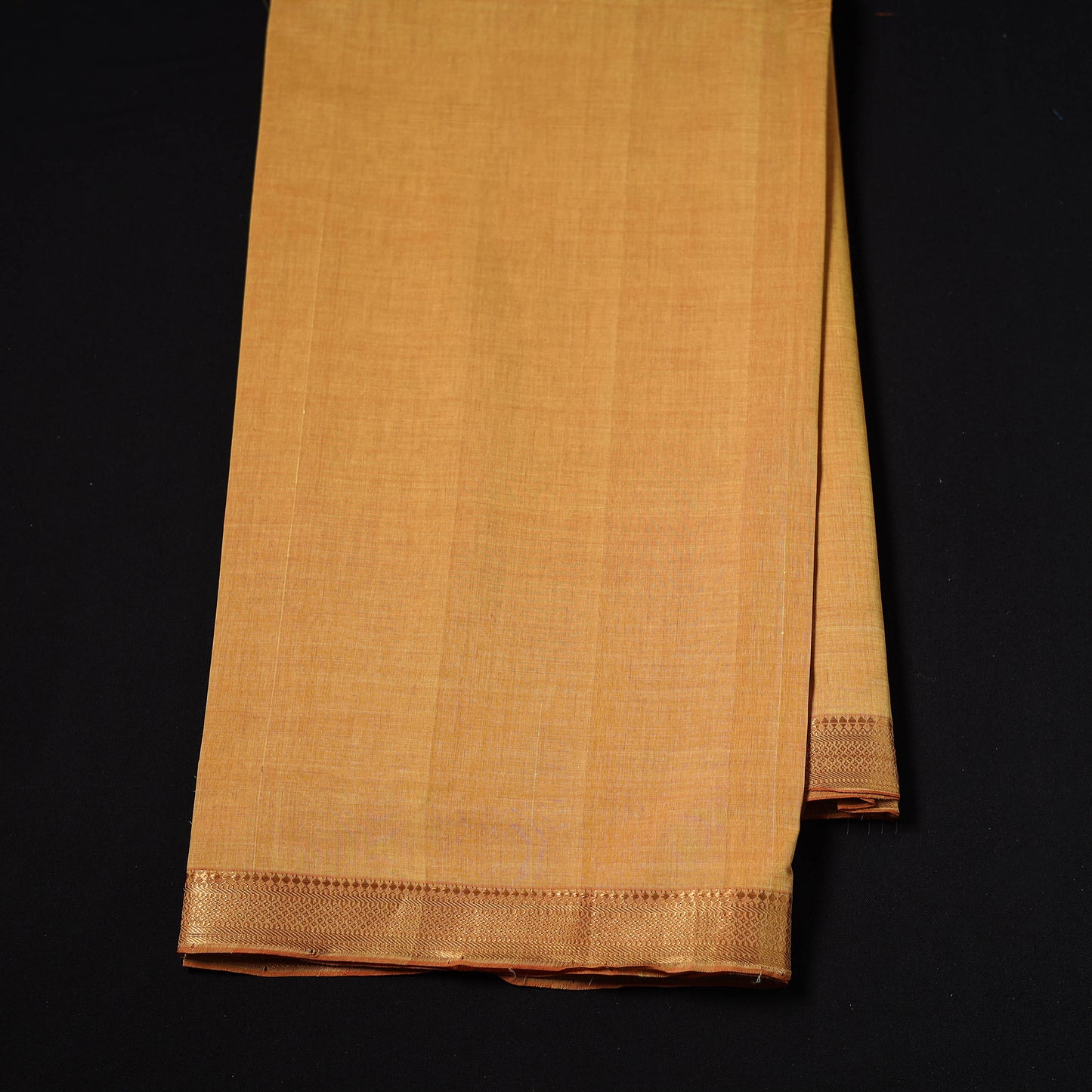 Orange - Handloom Mangalagiri Cotton Fabric with Nizam Zari Border 08