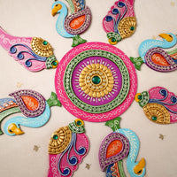 Peackock - Diwali Decor Handpainted Wooden Decor Rangoli 13