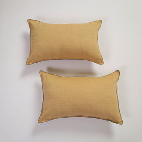  Yellow Handcrafted Cotton Pillow Cover (Set of 2)