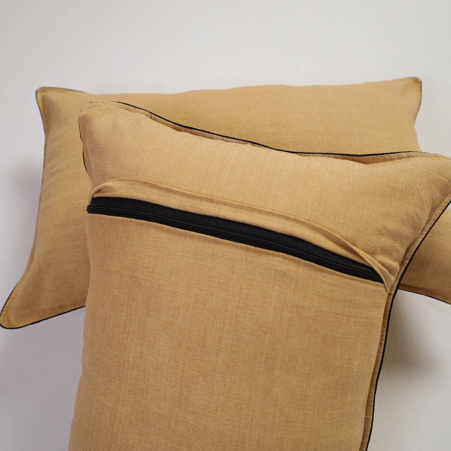  Yellow Handcrafted Cotton Pillow Cover (Set of 2)