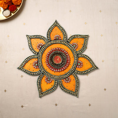 Flower - Diwali Decor Handpainted Wooden Decor Rangoli 07