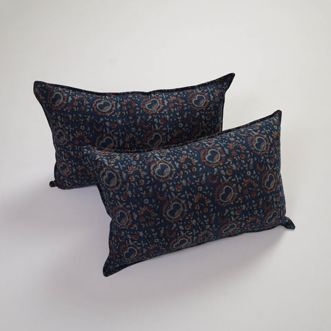 Blue - Handcrafted Cotton Pillow Cover (Set of 2) 08