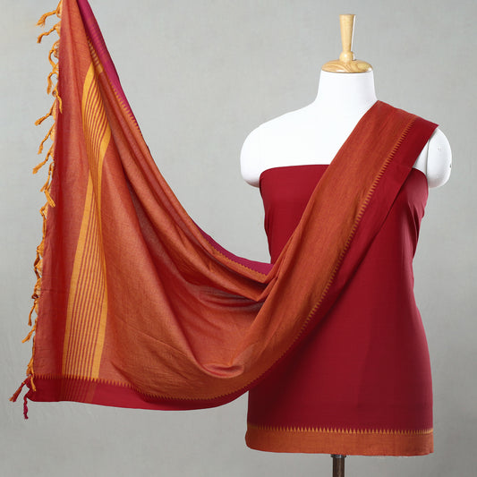 Purple - 3pc Dharwad Cotton Suit Material Set 05