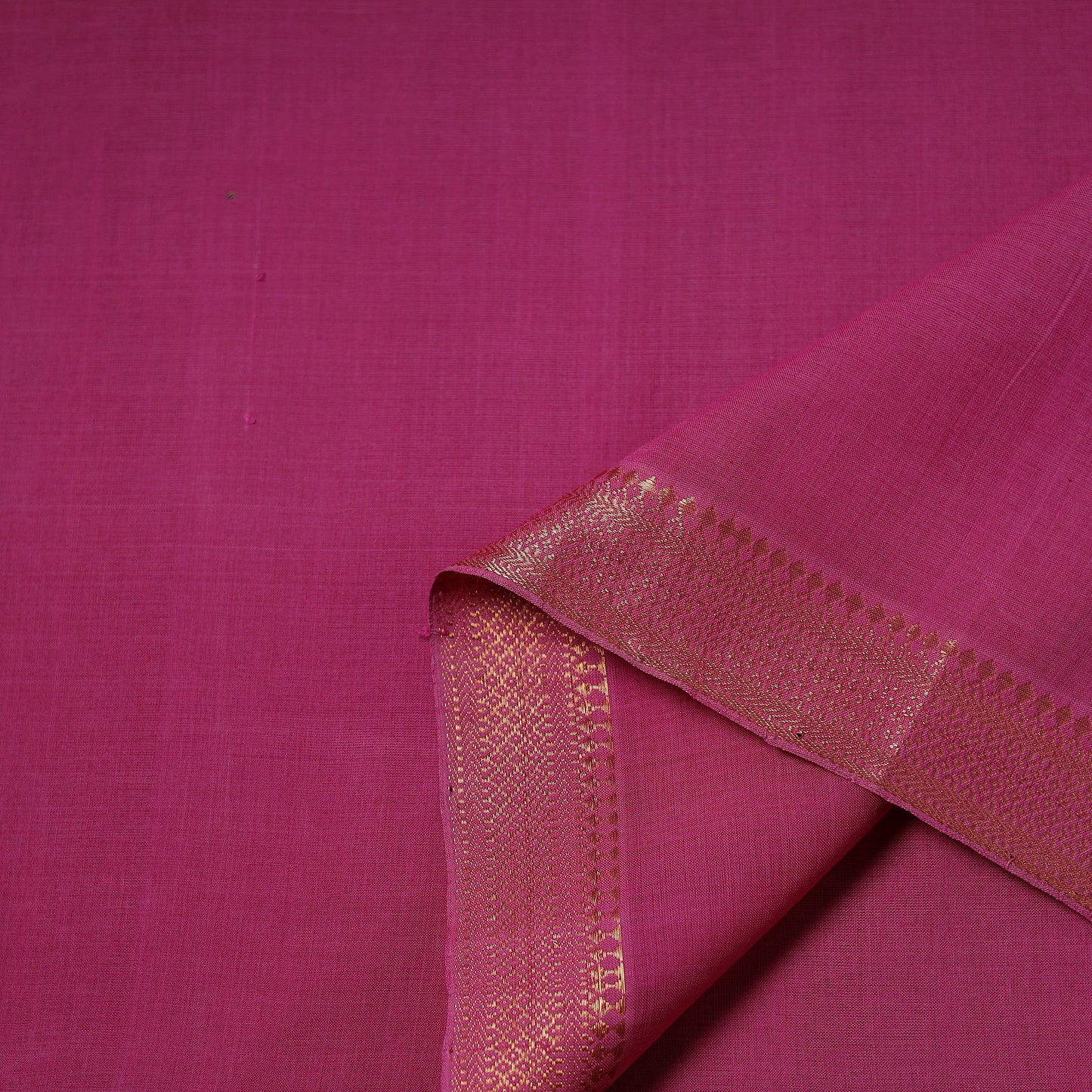 PInk - Handloom Mangalagiri Cotton Fabric with Nizam Zari Border 09