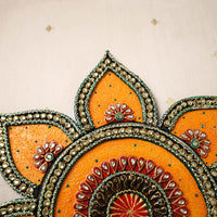 Flower - Diwali Decor Handpainted Wooden Decor Rangoli 07