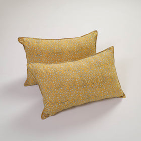  Yellow Handcrafted Cotton Pillow Cover (Set of 2)