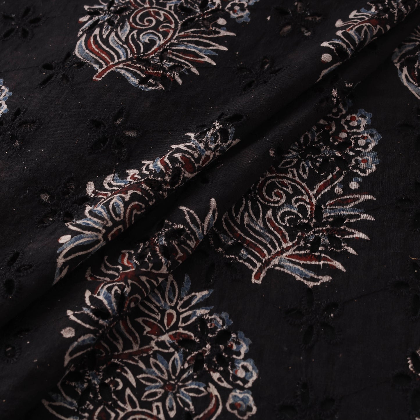 Hakoba Hand Block Ajrakh Print Natural Dyed Cotton Fabric 73