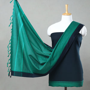 Blue - 3pc Dharwad Cotton Suit Material Set 04