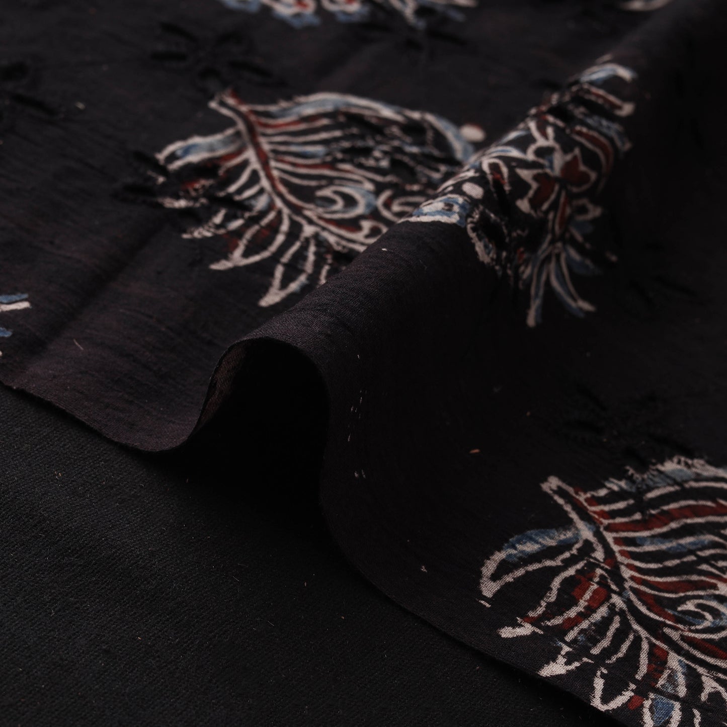 Hakoba Hand Block Ajrakh Print Natural Dyed Cotton Fabric 73