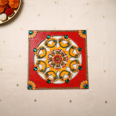 Diwali Decor Handpainted Wooden Rangoli 60