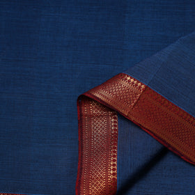 Blue - Handloom Mangalagiri Cotton Fabric with Nizam Zari Border 10