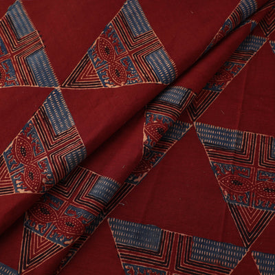 Red - Pure Cotton Ajrakh Print Fabric 18