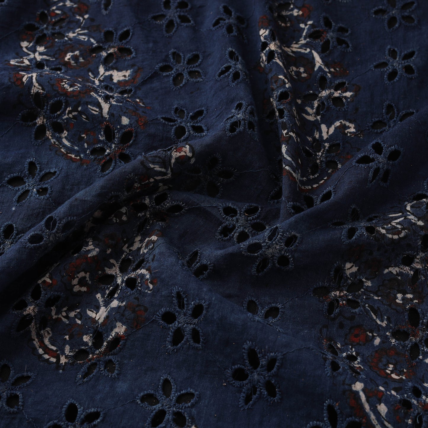 Hakoba Hand Block Ajrakh Print Natural Dyed Cotton Fabric 70