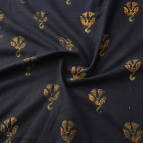 Green - Hand Block Print Natural Dyed Cotton Nandana Fabric 01
