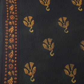 Green - Hand Block Print Natural Dyed Cotton Nandana Fabric 01