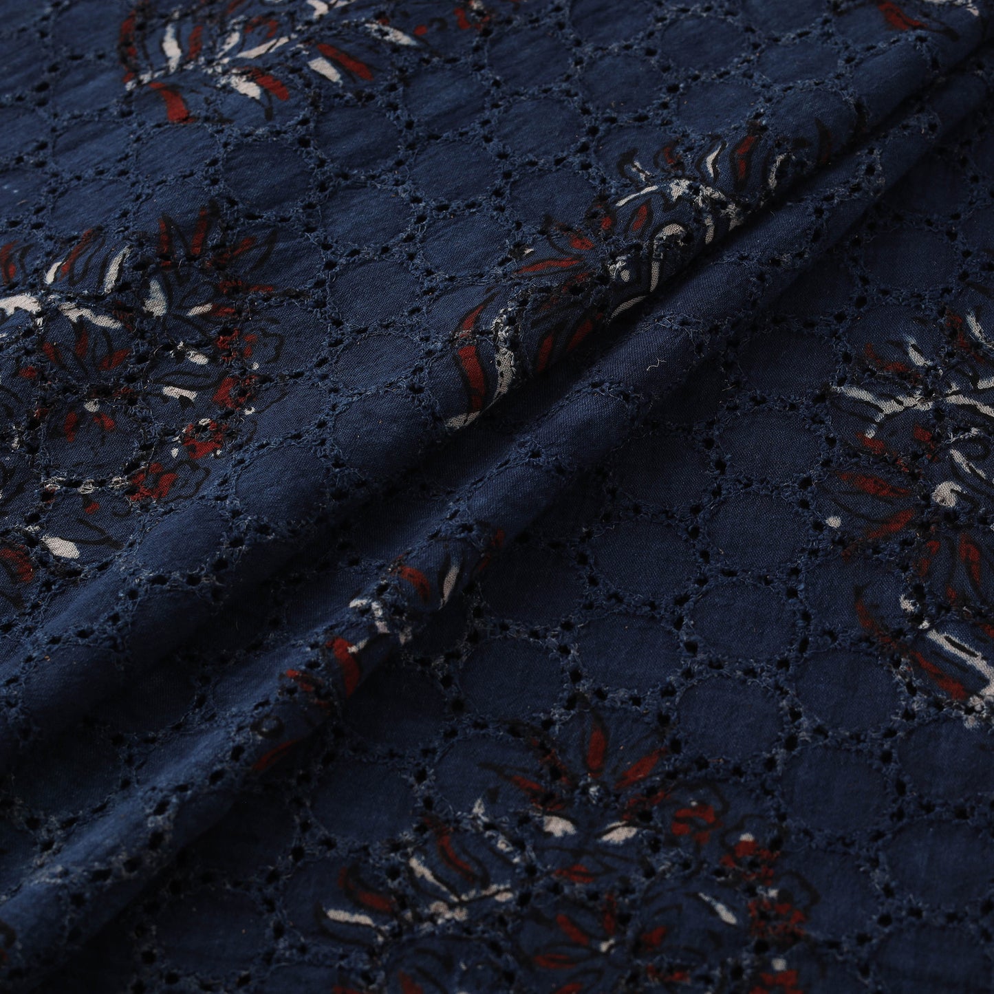 Hakoba Hand Block Ajrakh Print Natural Dyed Cotton Fabric 68