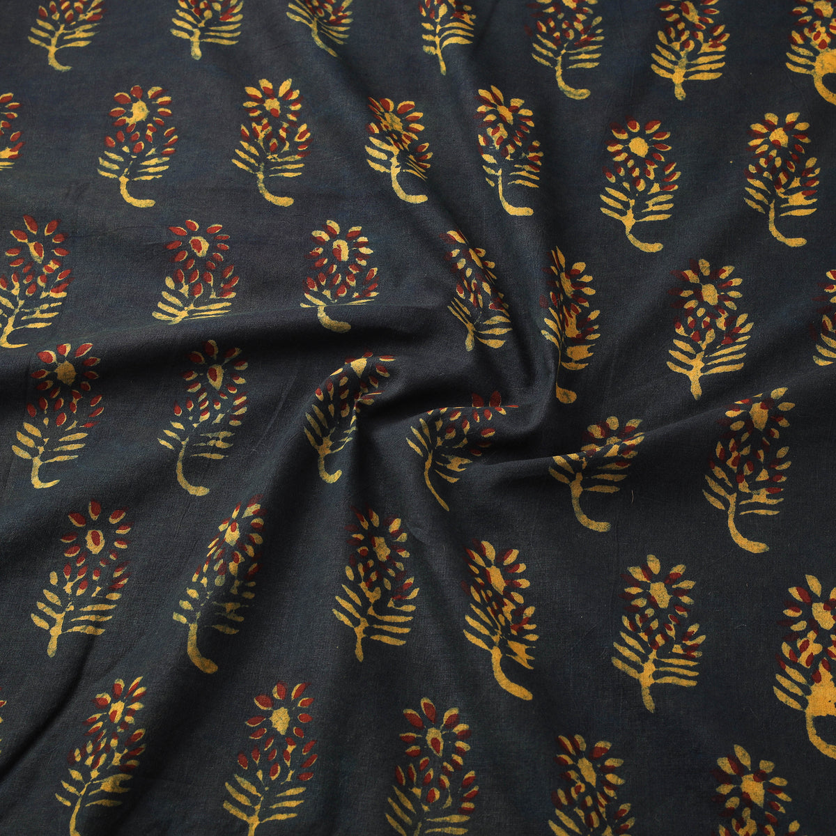 Hand Block Print Natural Dyed Cotton Nandana Fabric 02