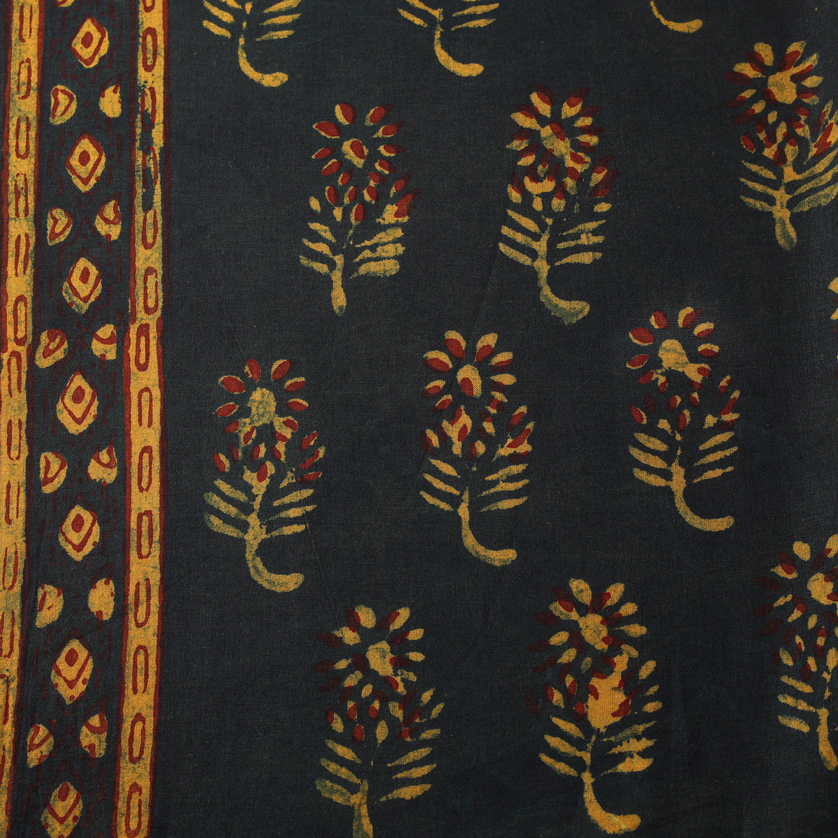 Hand Block Print Natural Dyed Cotton Nandana Fabric 02