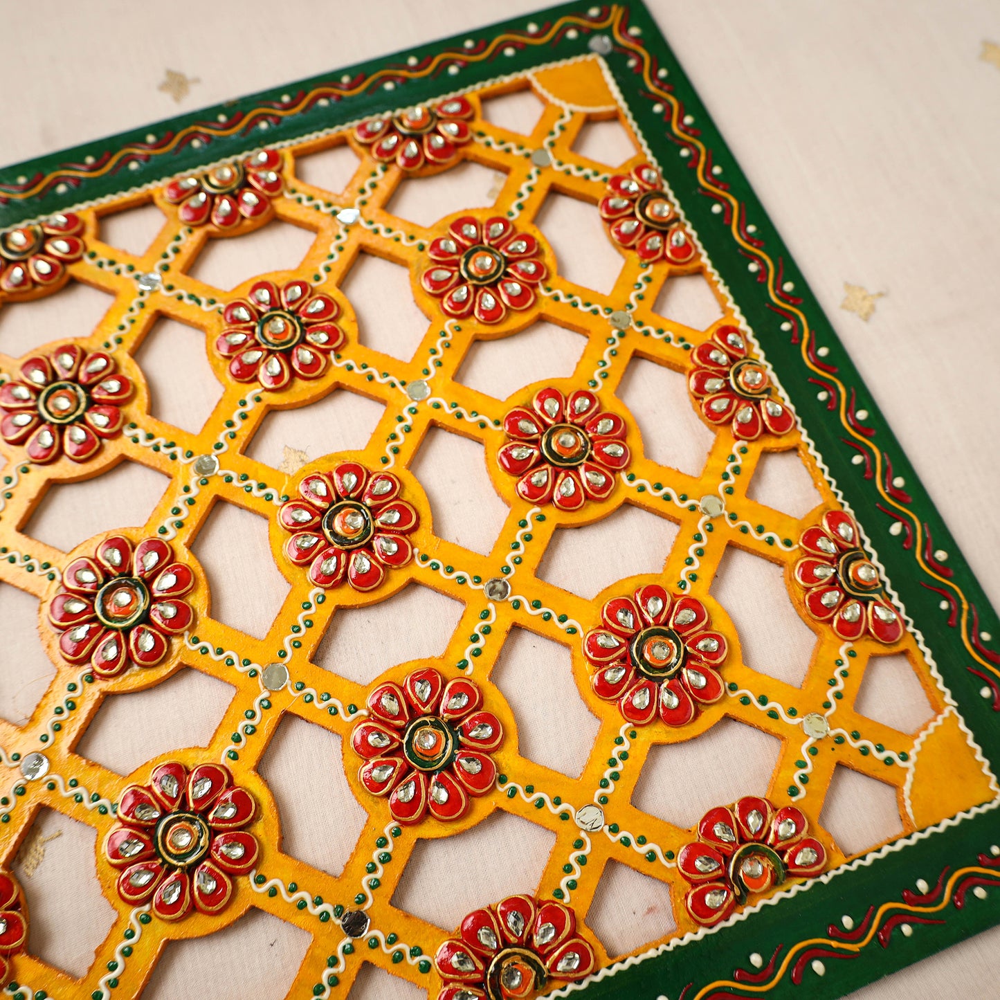 Diwali Decor Handpainted Wooden Rangoli 59