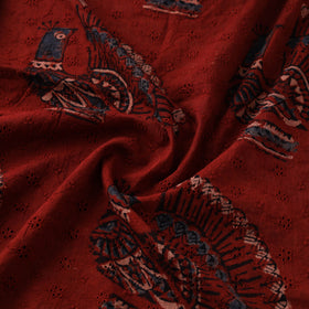 Hakoba Hand Block Ajrakh Print Natural Dyed Cotton Fabric 67