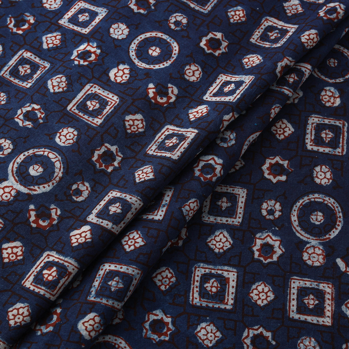 Hand Block Print Natural Dyed Cotton Nandana Fabric 03