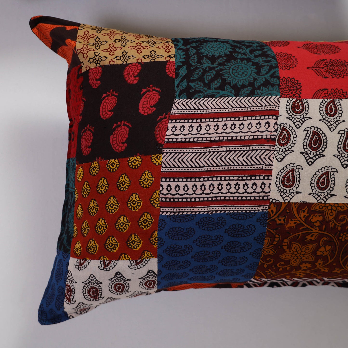 Multicolor Handcrafted Patchwork Cotton Pillow Cover (Set of 2)