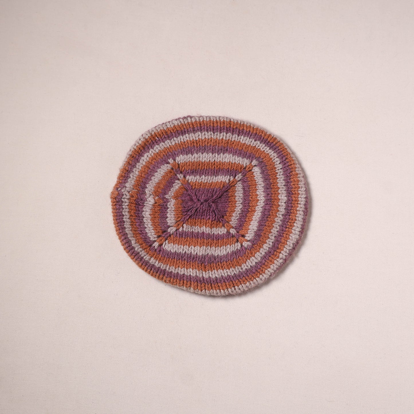 Kullu Karishma Hand Knitted Merino Wool Beret Cap 06