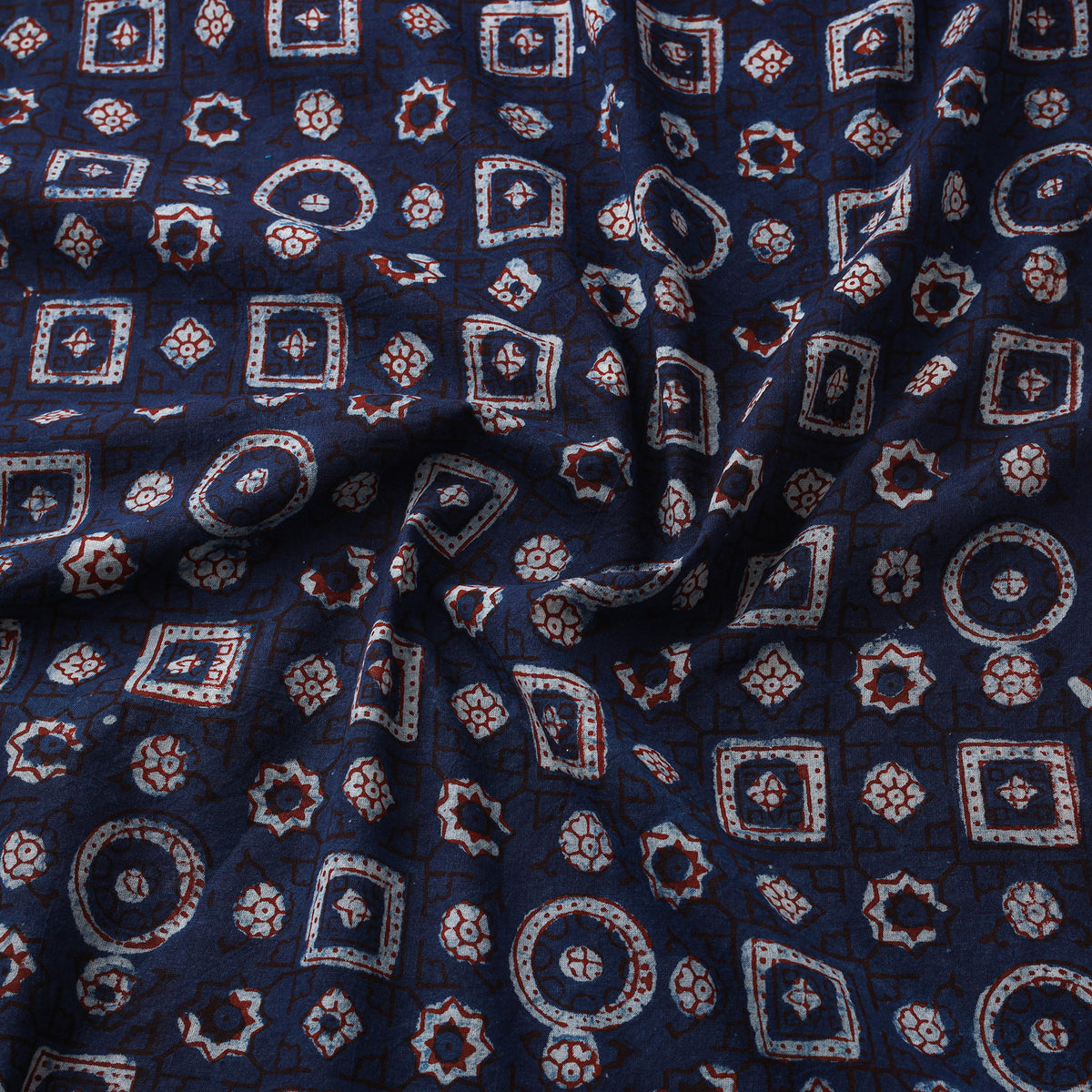 Hand Block Print Natural Dyed Cotton Nandana Fabric 03