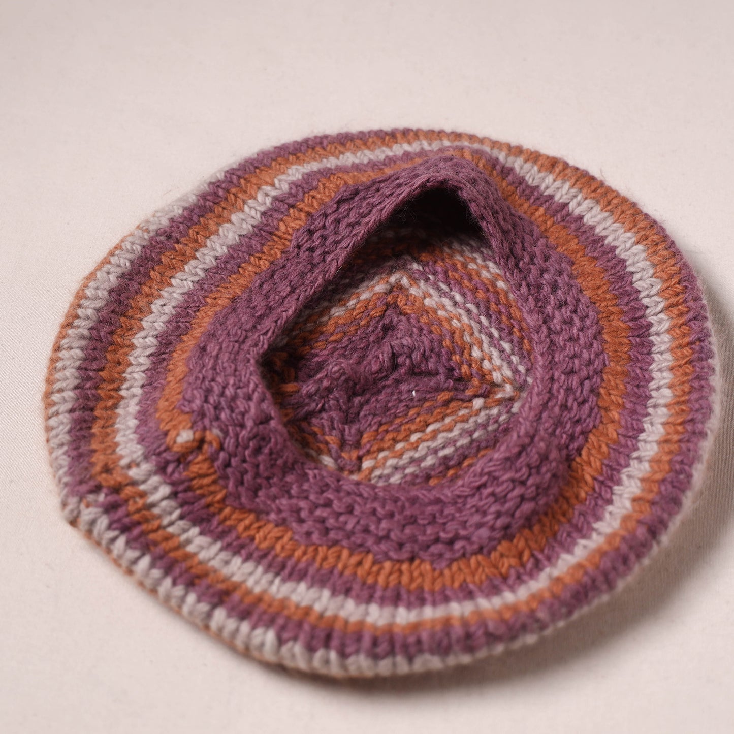Kullu Karishma Hand Knitted Merino Wool Beret Cap 06