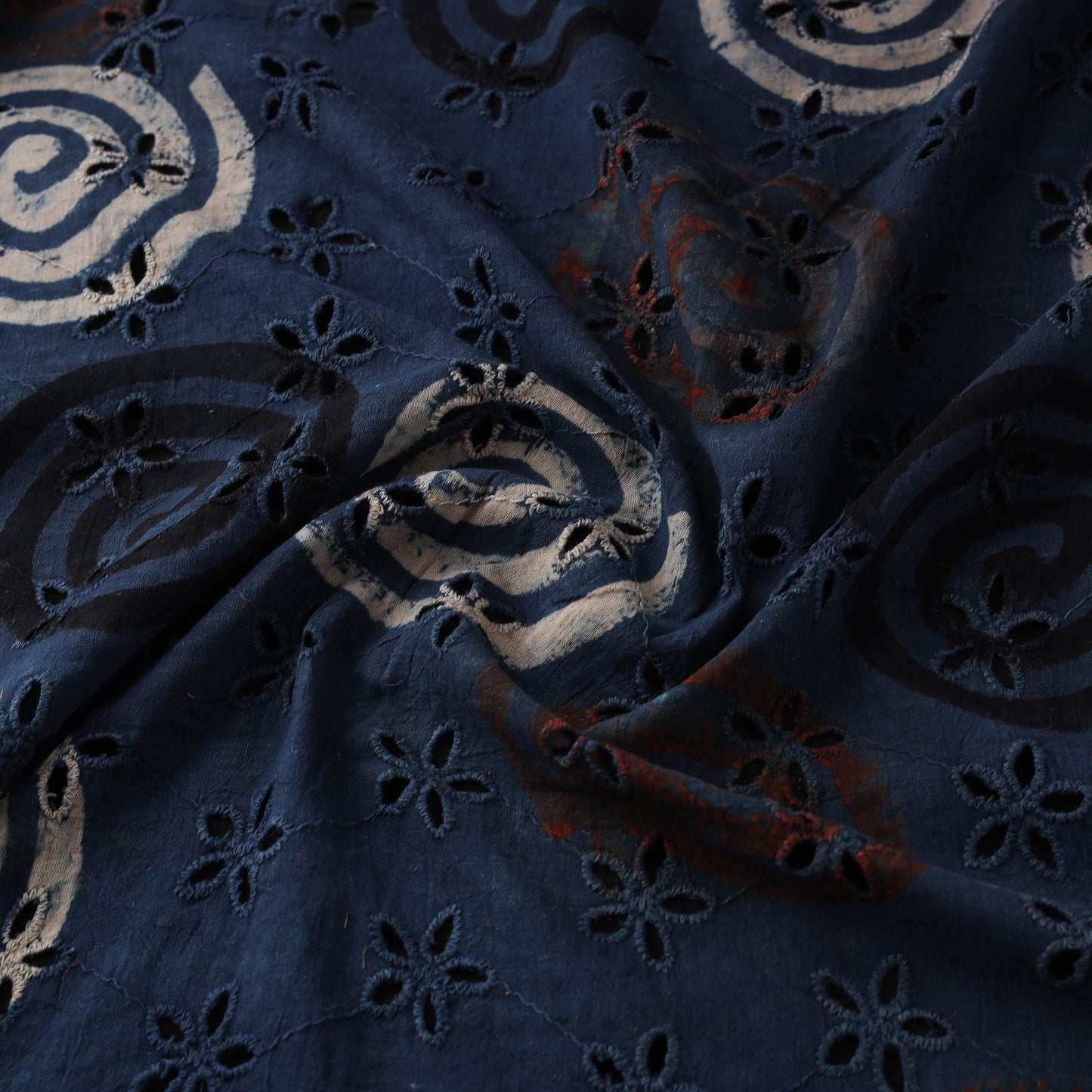 Hakoba Hand Block Ajrakh Print Natural Dyed Cotton Fabric 66