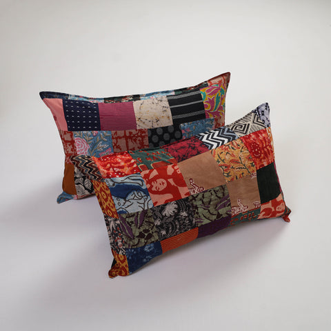 Multicolor - Handcrafted Patchwork Cotton Pillow Cover (Set of 2) 14