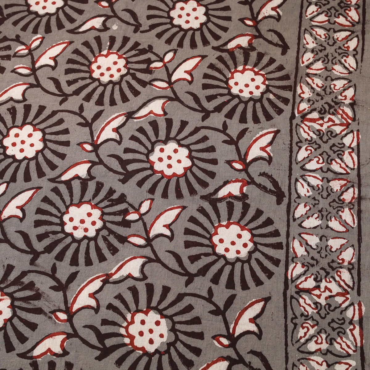 Hand Block Print Natural Dyed Cotton Nandana Fabric 04