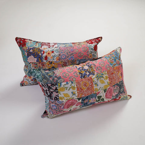 Multicolor - Handcrafted Patchwork Cotton Pillow Cover (Set of 2) 15