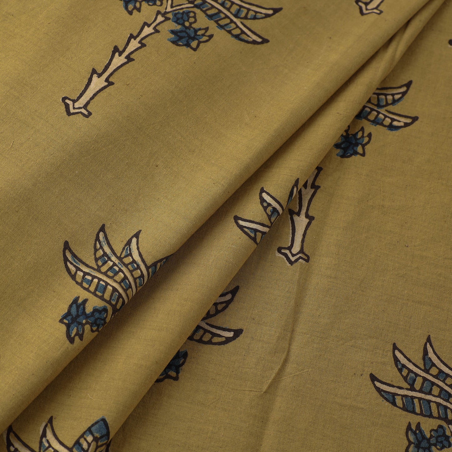 Yellow - Pure Cotton Ajrakh Print Fabric 24