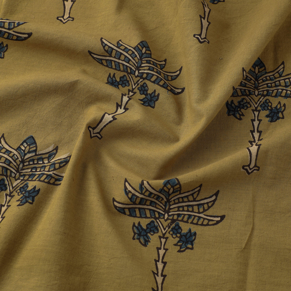 Yellow - Pure Cotton Ajrakh Print Fabric 24