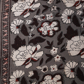 Grey - Hand Block Print Natural Dyed Cotton Nandana Fabric 06