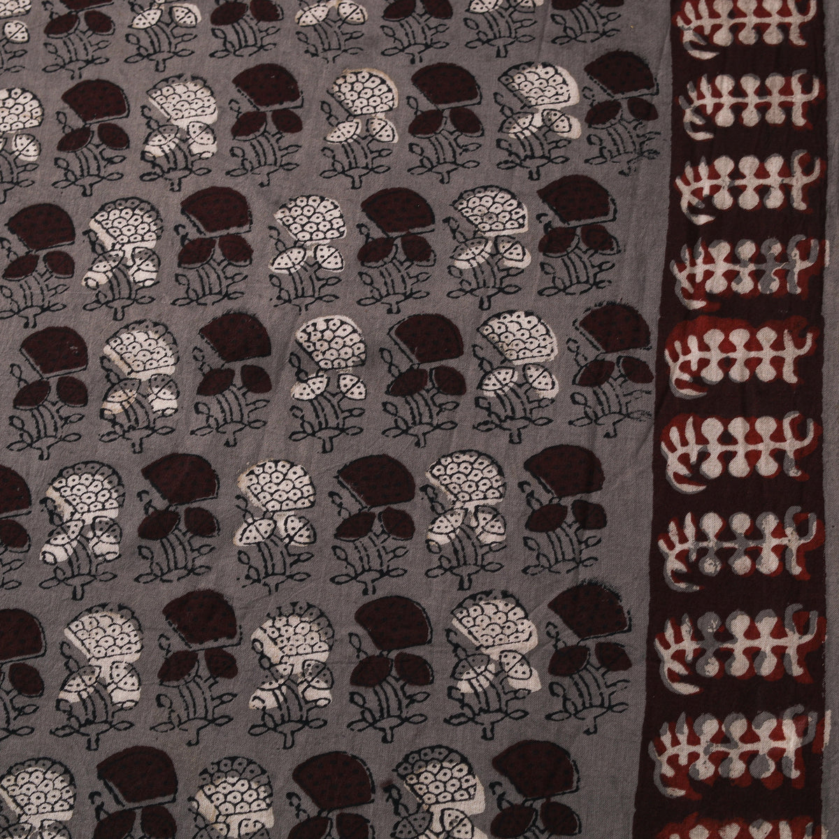 Hand Block Print Natural Dyed Cotton Nandana Fabric 07