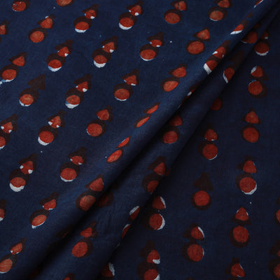 Hand Block Print Natural Dyed Cotton Nandana Fabric 08