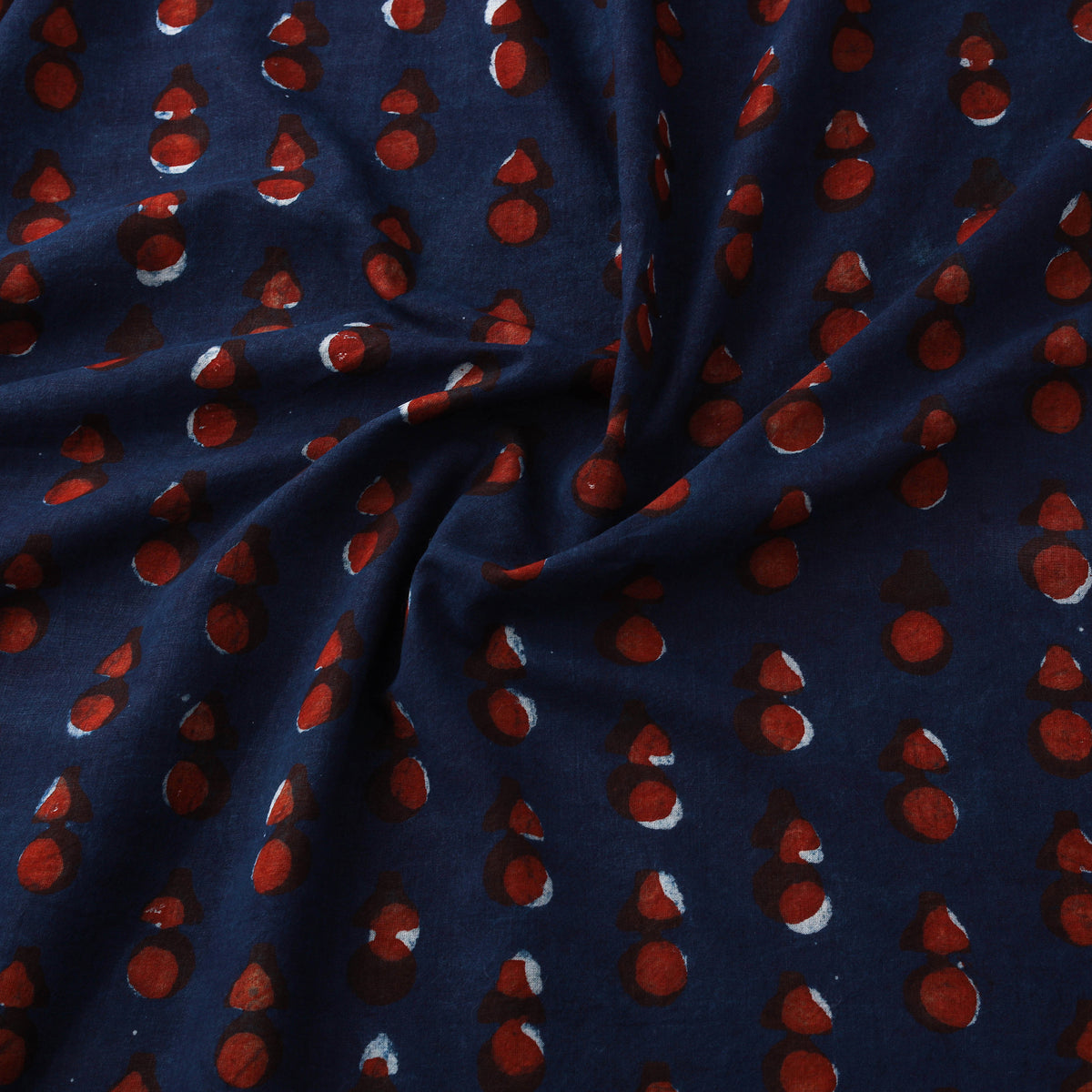 Hand Block Print Natural Dyed Cotton Nandana Fabric 08