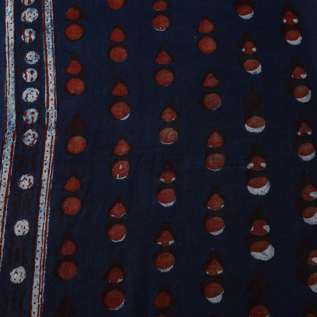 Hand Block Print Natural Dyed Cotton Nandana Fabric 08