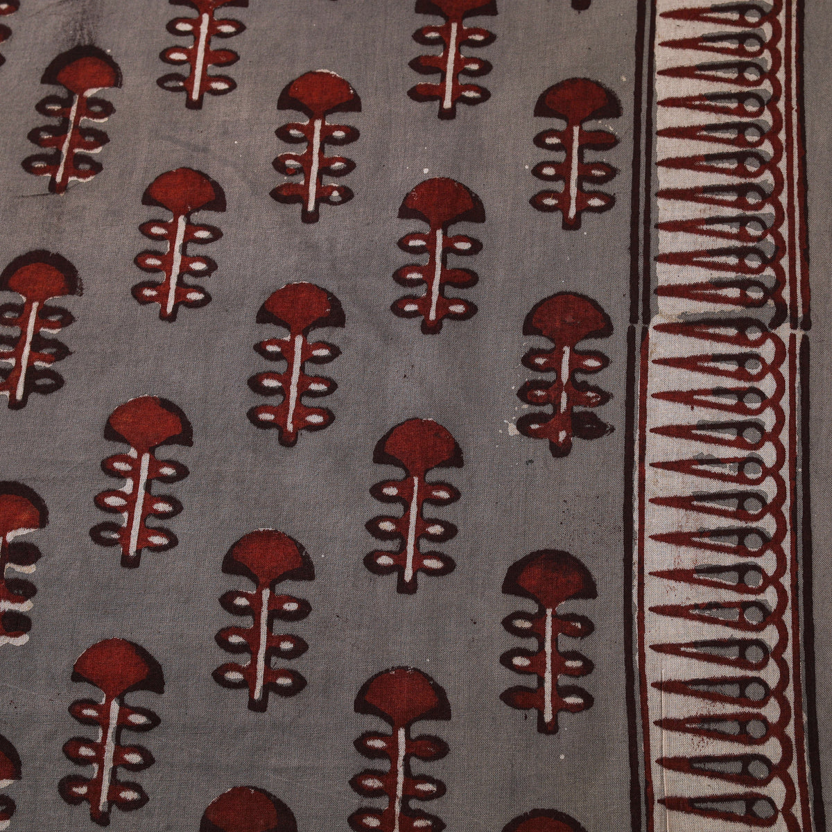 Hand Block Print Natural Dyed Cotton Nandana Fabric 09